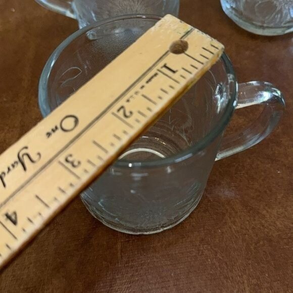 Vintage Floral Kig Malaysa Frosted Glass Coffee Mugs Set Of 3 - Picture 6 of 6